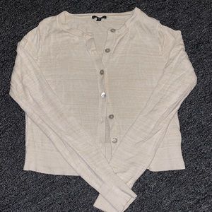 Express Beige Button Up Cardigan